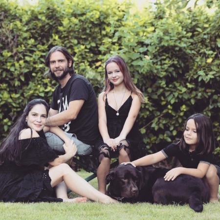 Netta Garti's family all dressed up in black.